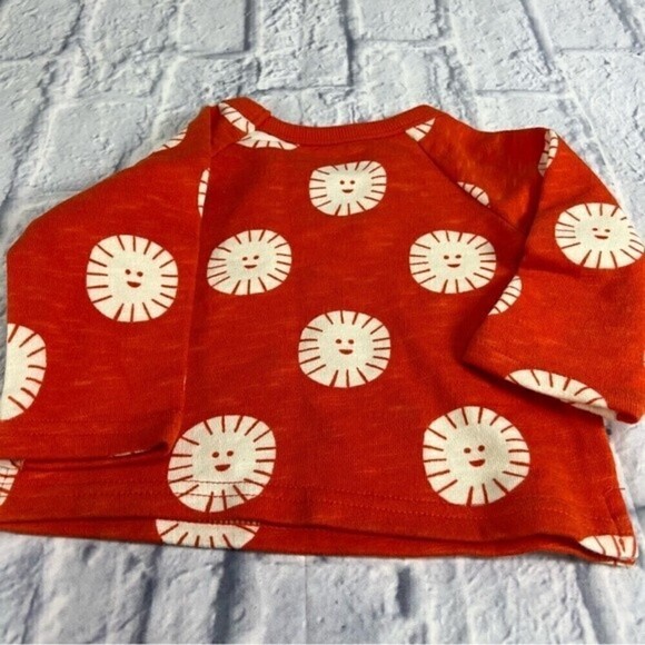 Christian Robinson Orange thick long sleeve T-shirt smiling suns - Picture 2 of 6